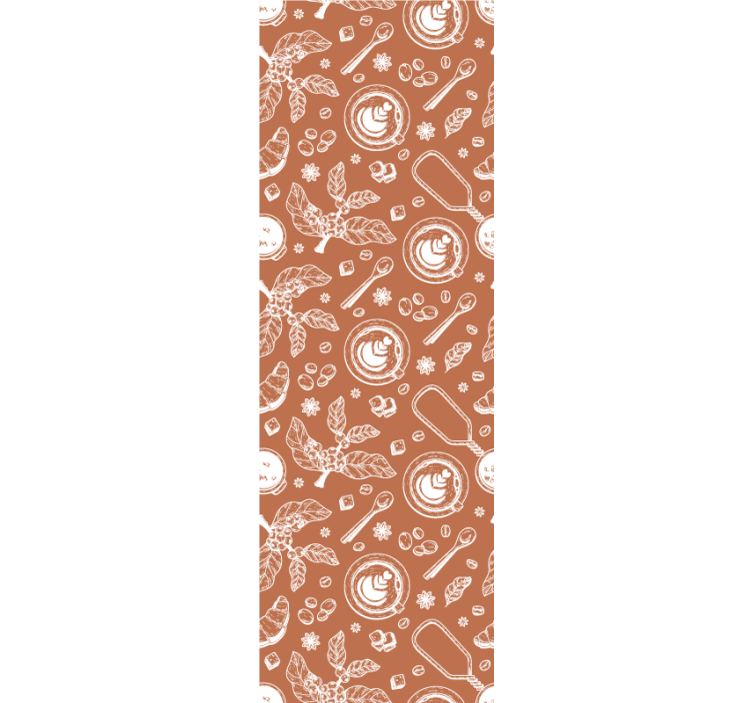 Kitchen roller blind with coffee seamless pattern - TenStickers