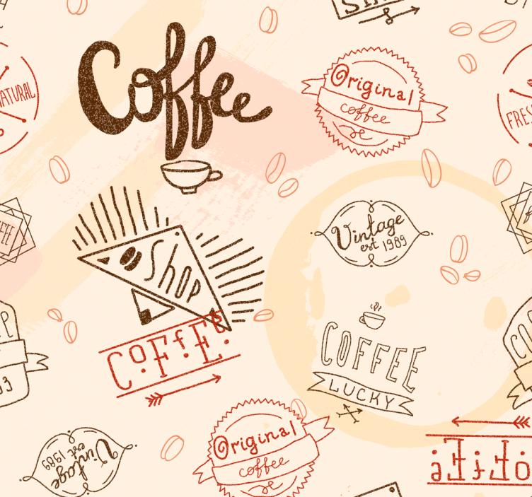 Kitchen roller blind with coffee icons - TenStickers