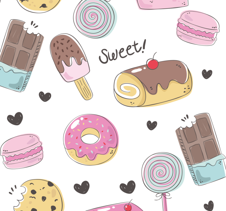 Kitchen roller blind delicious desserts - TenStickers