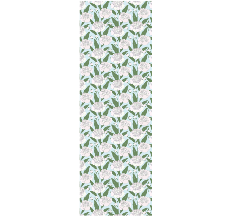 Dining room roller blind with white floral pattern - TenStickers