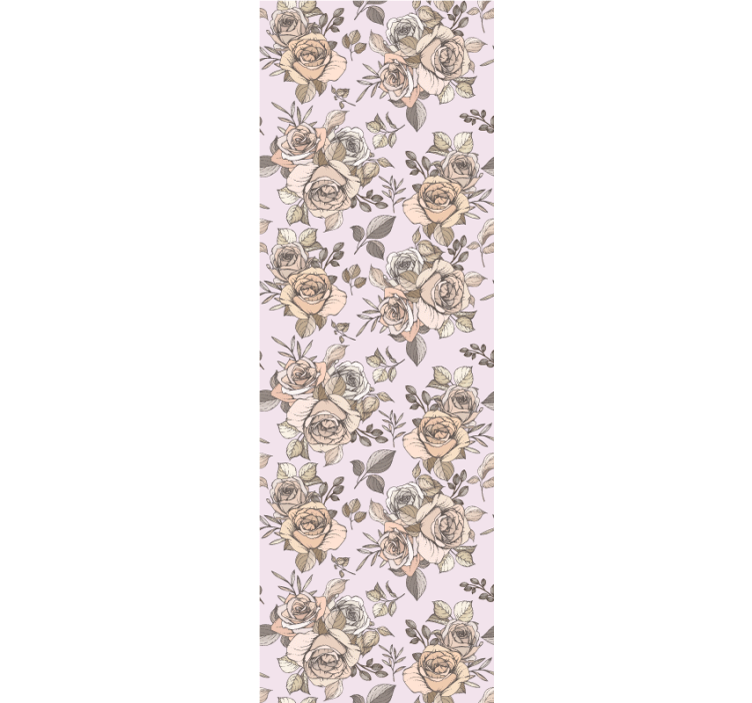 Dining room roller blind with shabby chic rose design - TenStickers