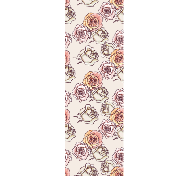 Dining room roller blind with english roses pattern - TenStickers