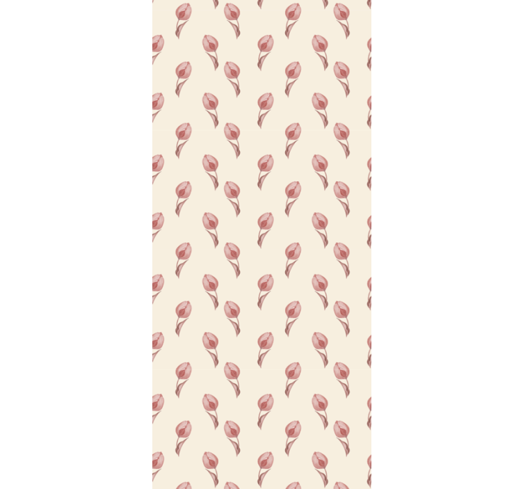 Dining room roller blind with small pink tulips pattern - TenStickers