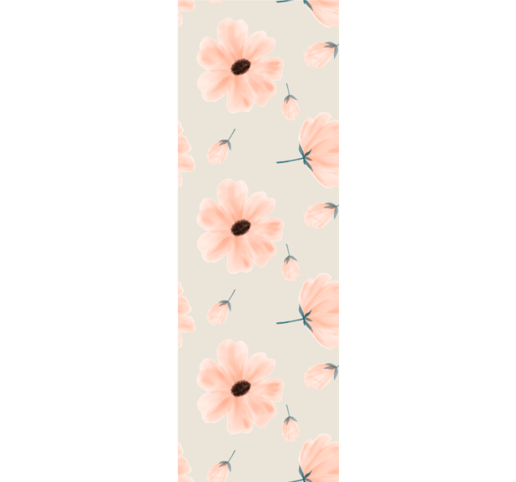 Dining room roller blind with large floral watercolor design - TenStickers
