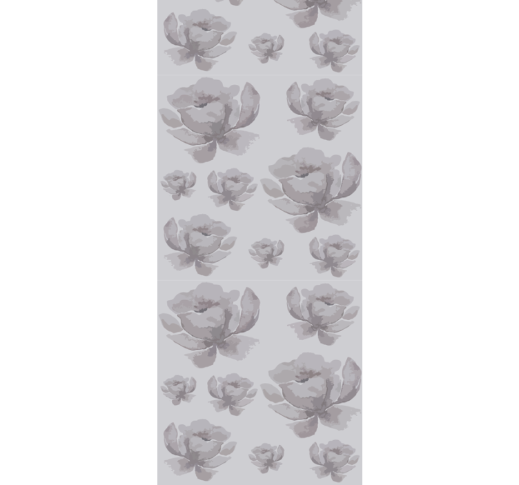 Dining room roller blind in gray 80's floral pattern - TenStickers