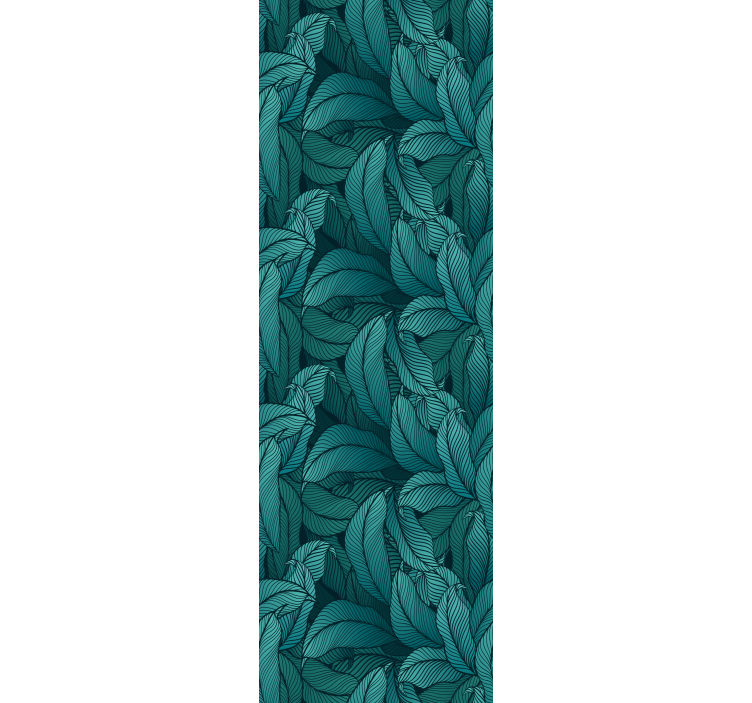 Dining room roller blind wild dark green leaves - TenStickers