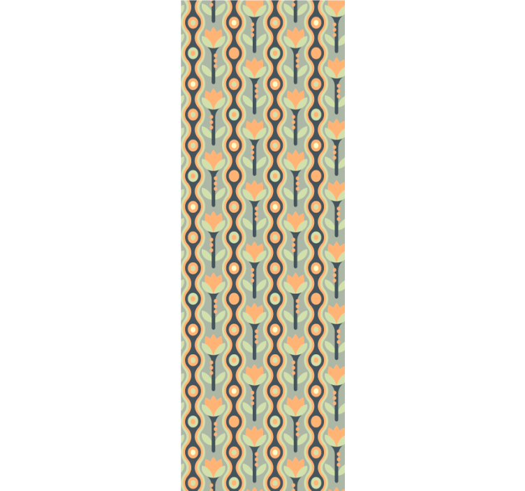 Orange irregular floral dining room roller blind - TenStickers