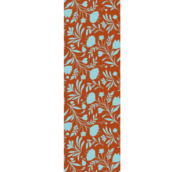 Dining room roller blind with original blue flowers design - TenStickers
