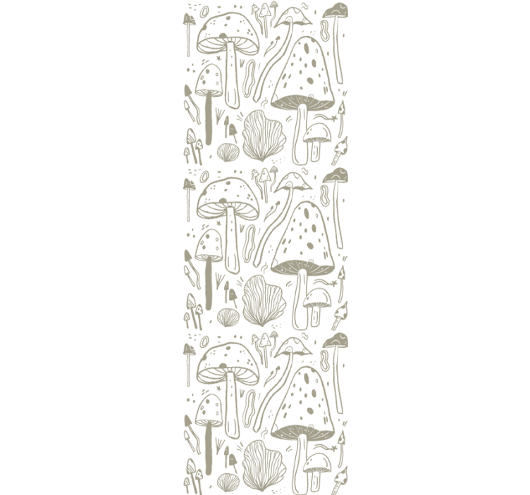 Dining room roller blind with beige mushroom pattern - TenStickers