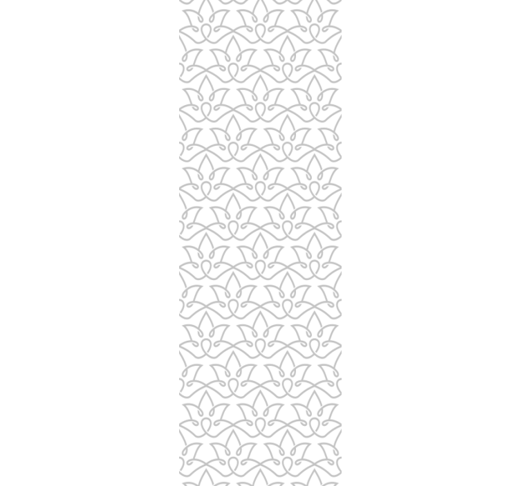 Dining room roller blind with modern floral gray design - TenStickers