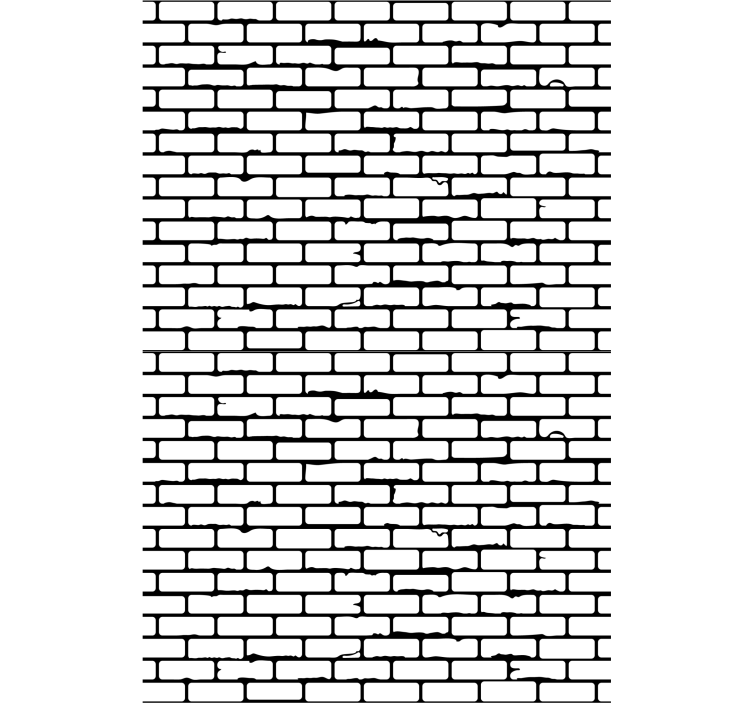 Dining room roller blind in aged white brick pattern - TenStickers