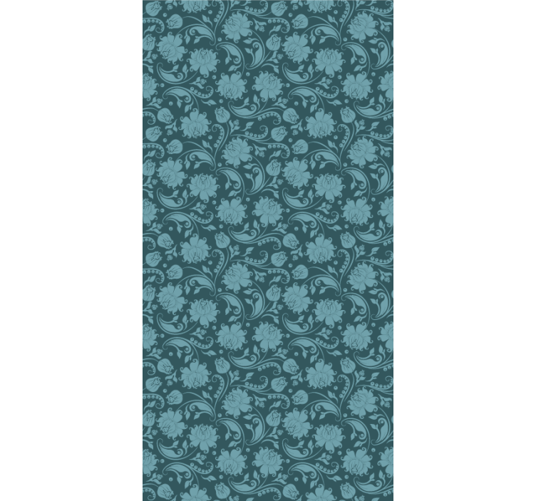 Dining room roller blind in secret garden blue - TenStickers