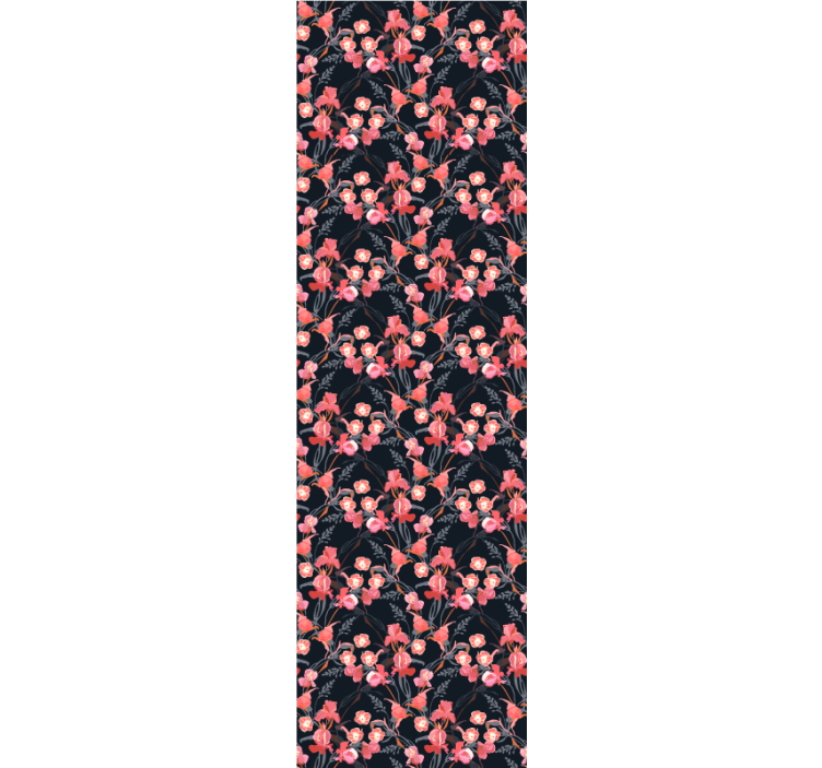 Dining room roller blind with delicate pink blossoms - TenStickers