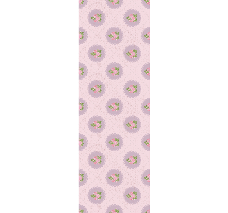Dining room roller blind shabby chic pink checkered - TenStickers