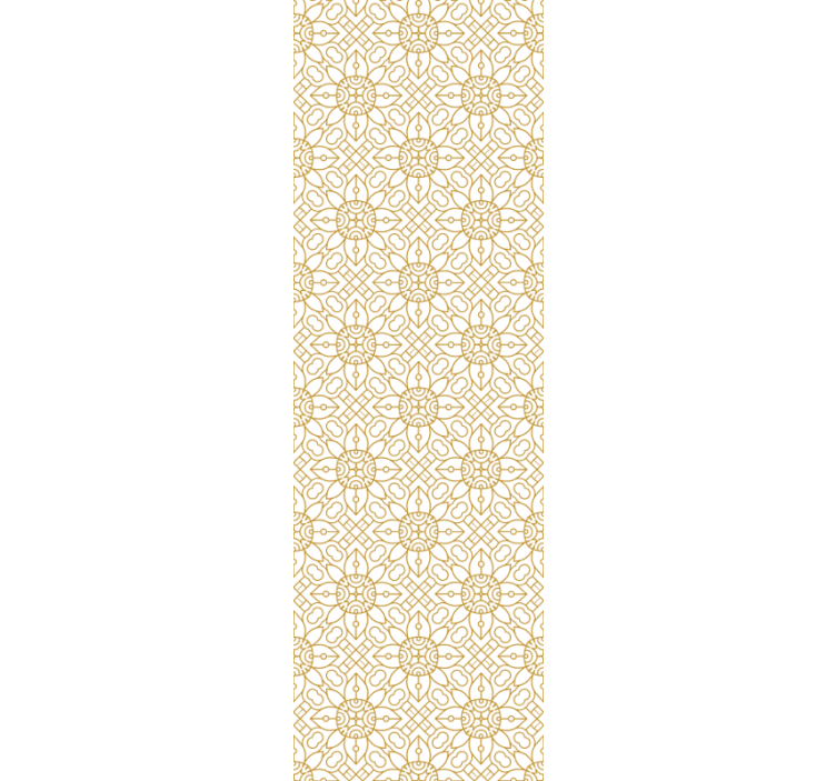 Dining room roller blind with modern white floral design - TenStickers