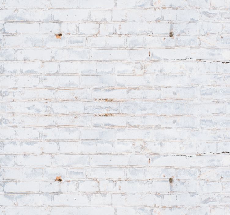 Dining room roller blind white brick design rustic - TenStickers