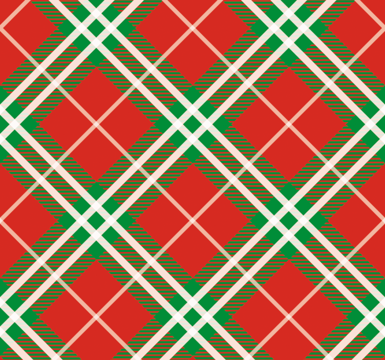 Dining room roller blind in red and green tartan - TenStickers