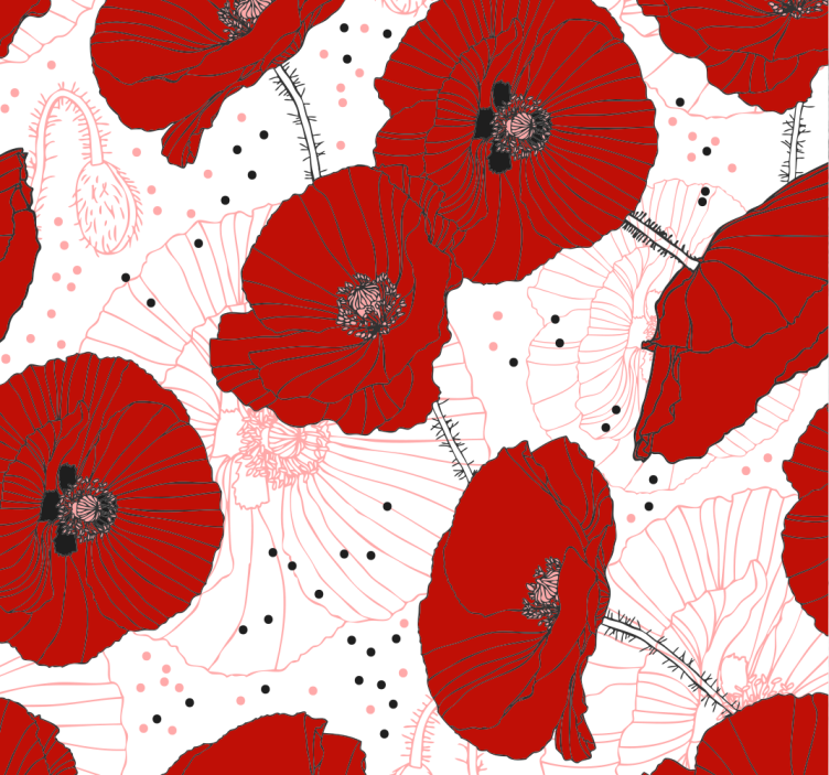 Dining room roller blind with floral design - TenStickers
