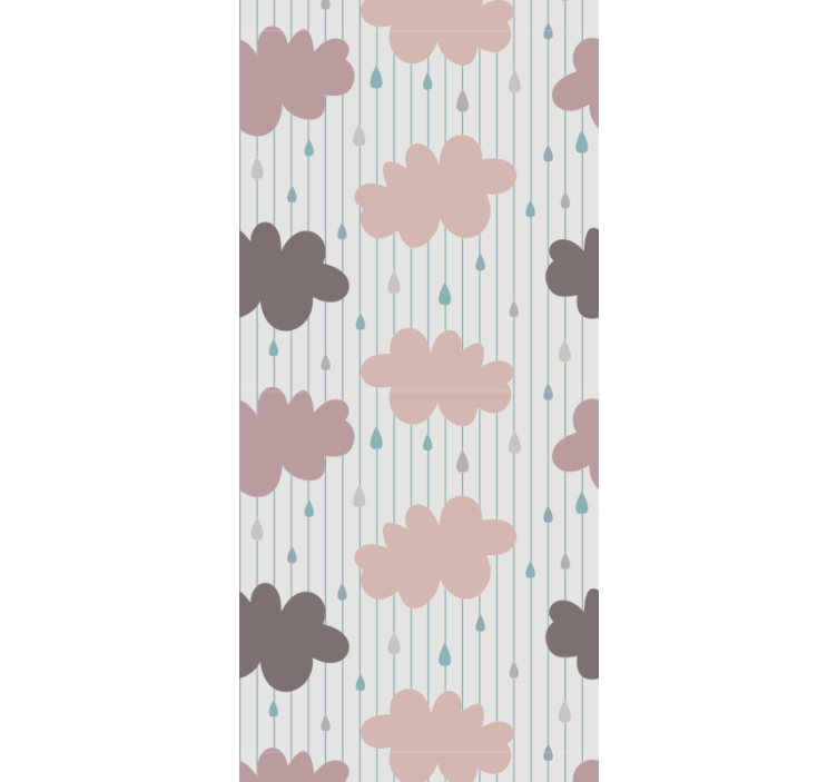 Children room roller blind in pink rainy clouds - TenStickers