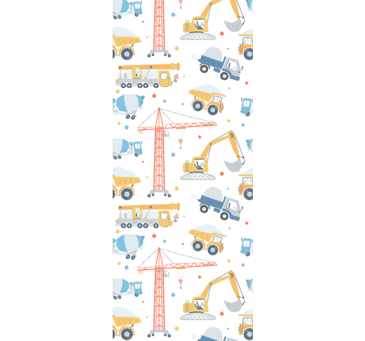 Children room roller blind with construction designs - TenStickers