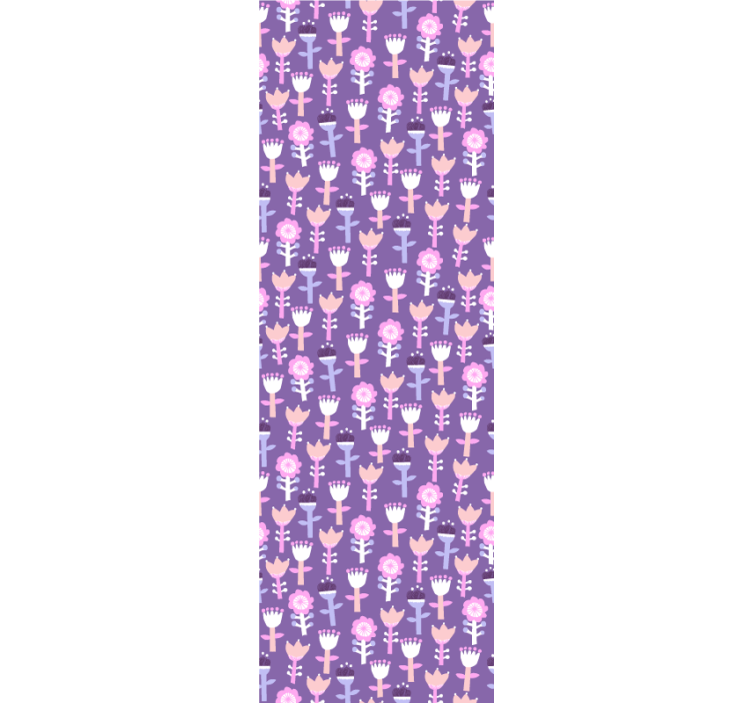 Children room roller blind with purple flower pattern - TenStickers