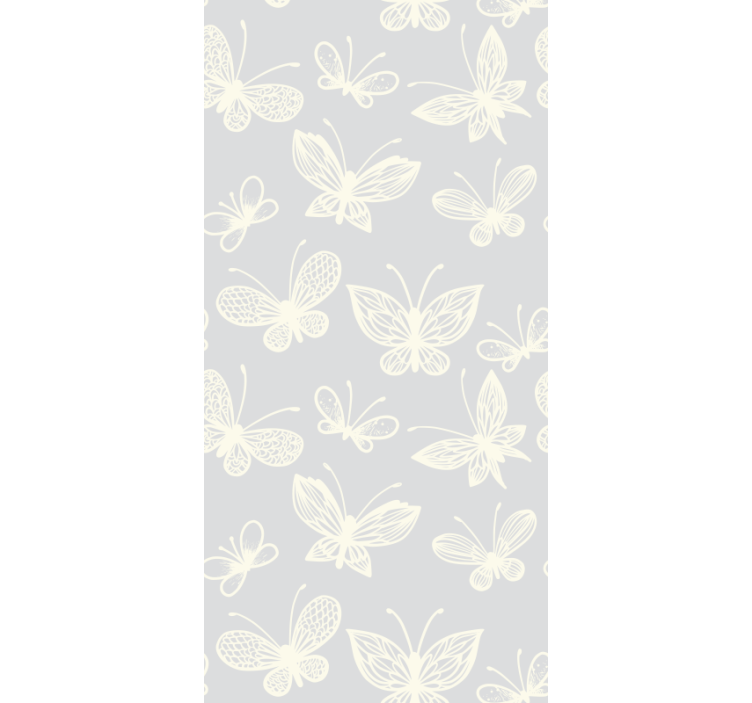 Children room roller blind with white and grey butterflies - TenStickers