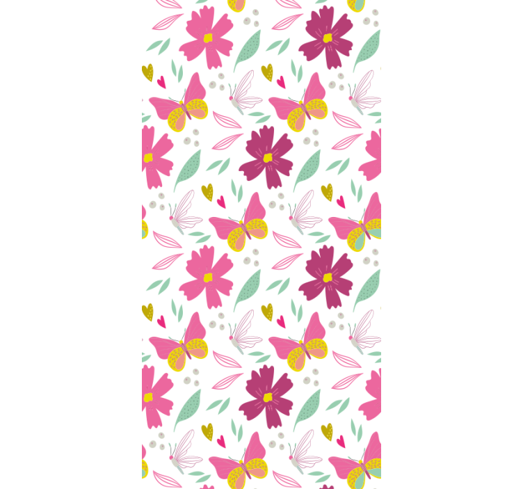 Children room roller blind with pink and yellow butterflies - TenStickers