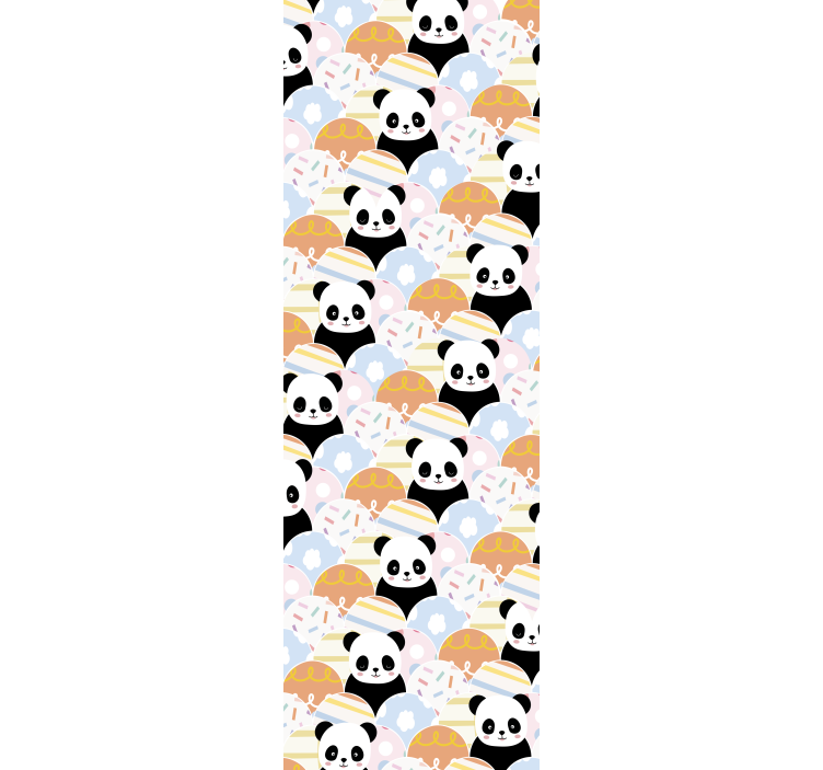 Children room roller blind patchwork panda design - TenStickers