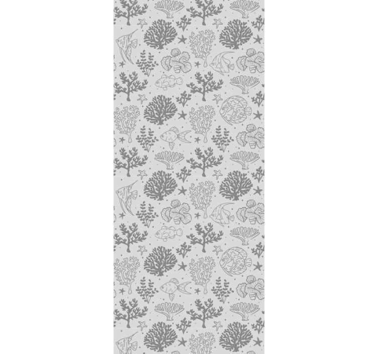 Children room roller blind with vintage sea animals pattern - TenStickers
