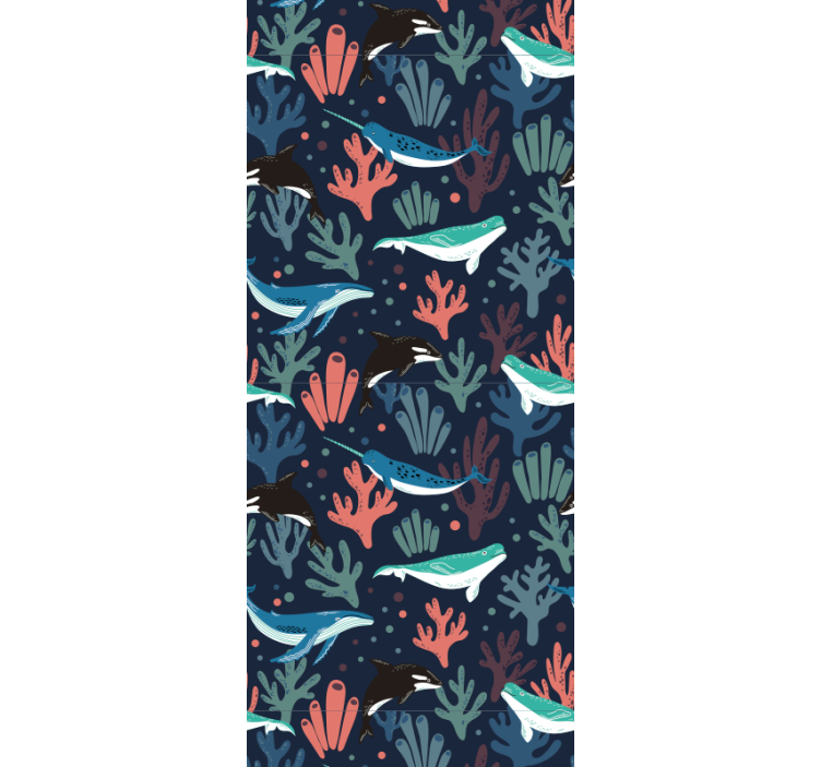 Children room roller blind with colorful sea creatures - TenStickers