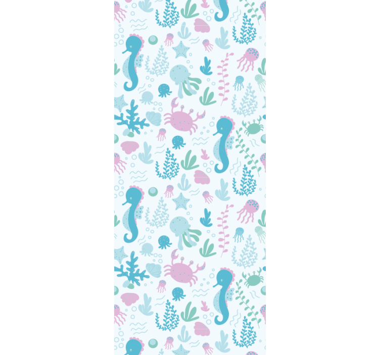 Children room roller blind with pastel sea life design - TenStickers