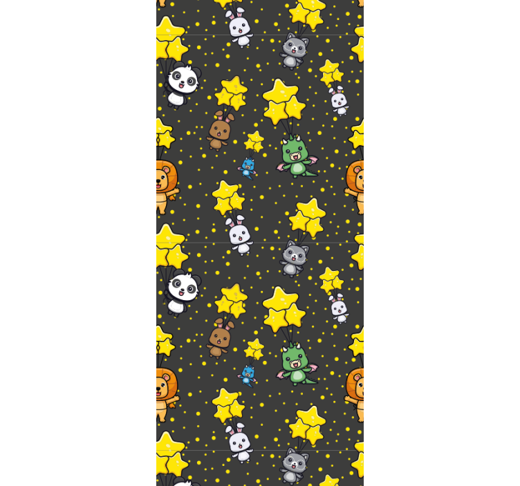 Children room roller blind cute animals with balloons - TenStickers