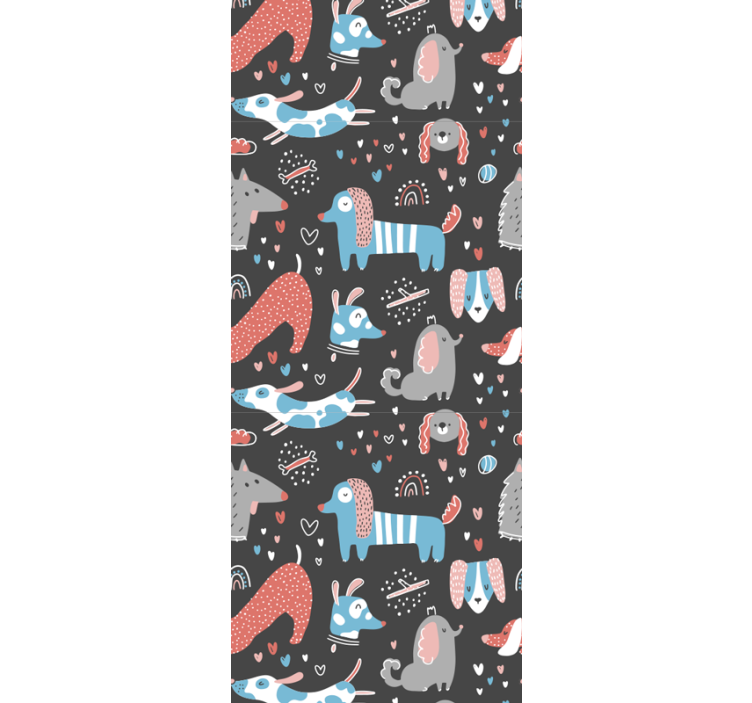 Children room roller blind with cute dog illustration - TenStickers