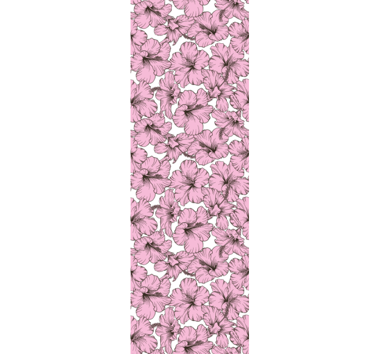 Children room roller blind pink hibiscus flower pattern - TenStickers