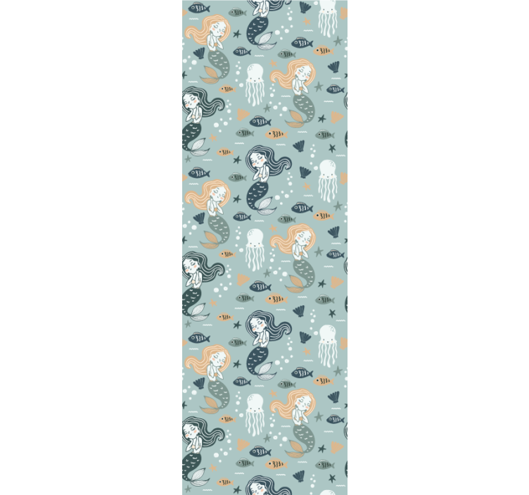 Children room roller blind blue magic mermaid design - TenStickers