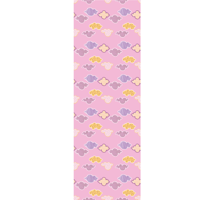 Children room roller blind with pink clouds design - TenStickers