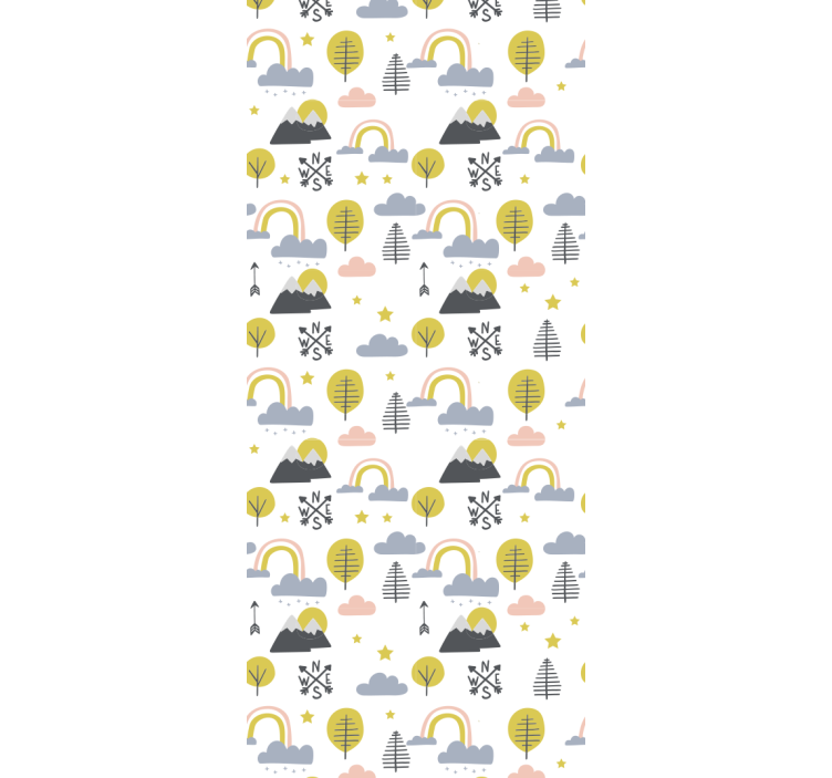 Children room roller blind minimalist trees rainbows - TenStickers