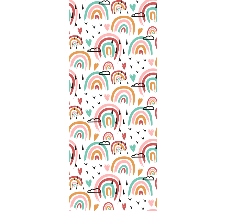 Children room roller blind with watercolor rainbows pattern - TenStickers