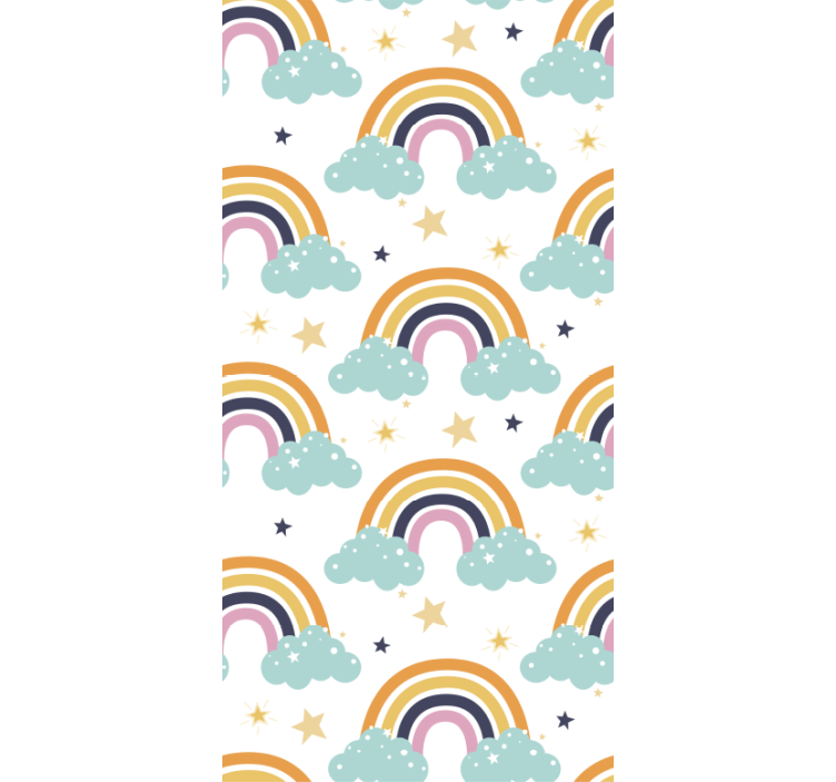 Children room roller blind colorful rainbows clouds - TenStickers