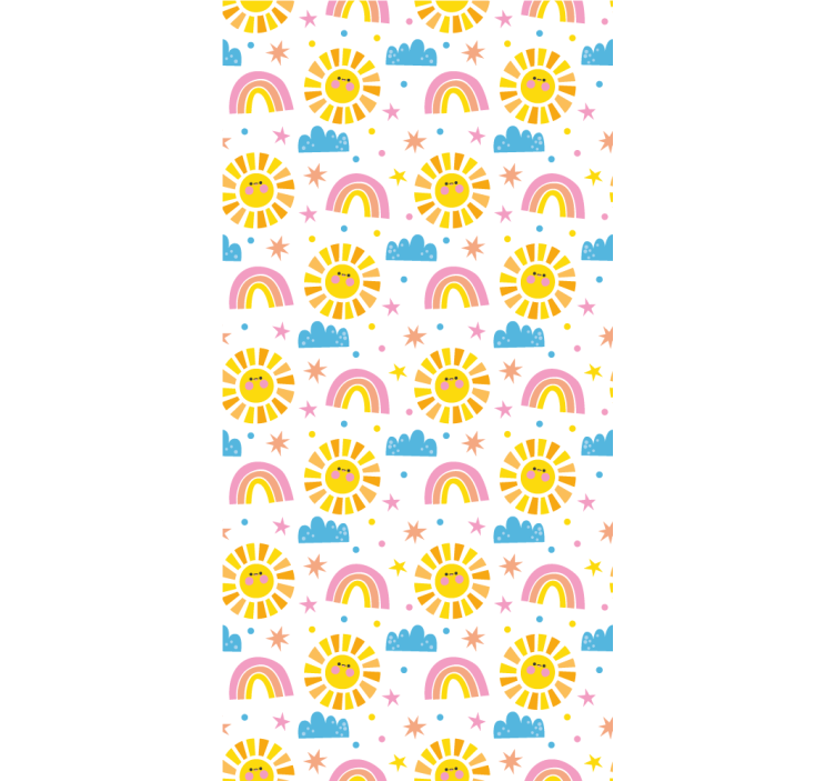 Children room roller blind with rainbow, suns, clouds - TenStickers