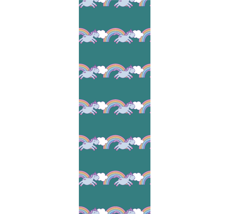 Children room roller blind teal unicorn pattern - TenStickers
