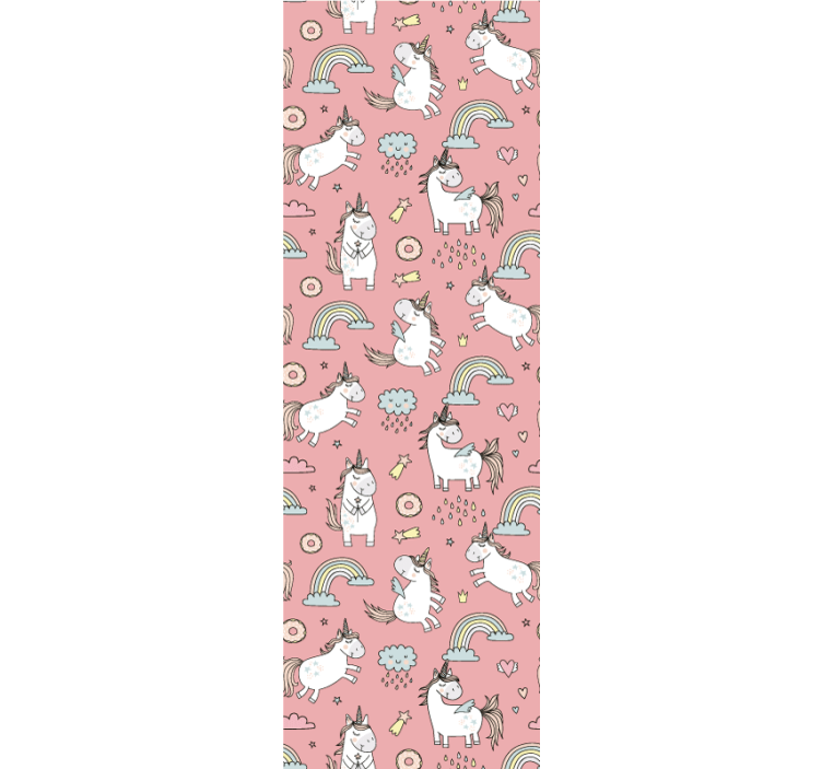 Children room roller blind pink unicorns and rainbows - TenStickers