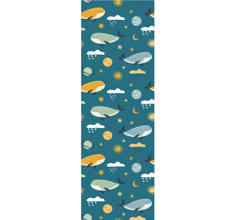 Trendy whale pattern children room roller blind - TenStickers