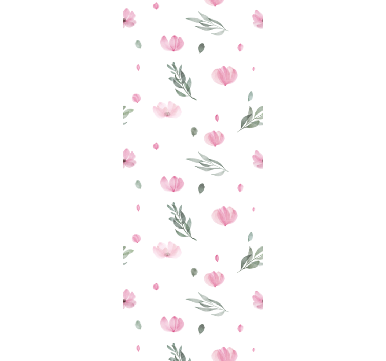 Children room roller blind pink minimalist flowers - TenStickers