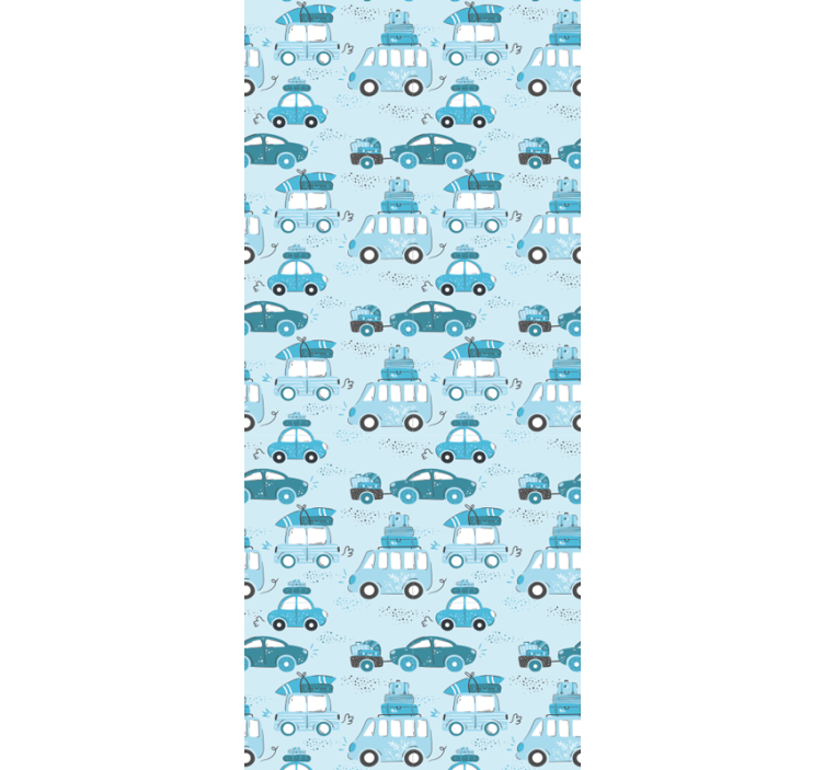 Children room roller blind blue city vehicles - TenStickers