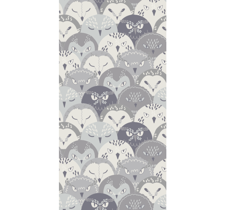 Children room roller blind gray owl on creepers - TenStickers