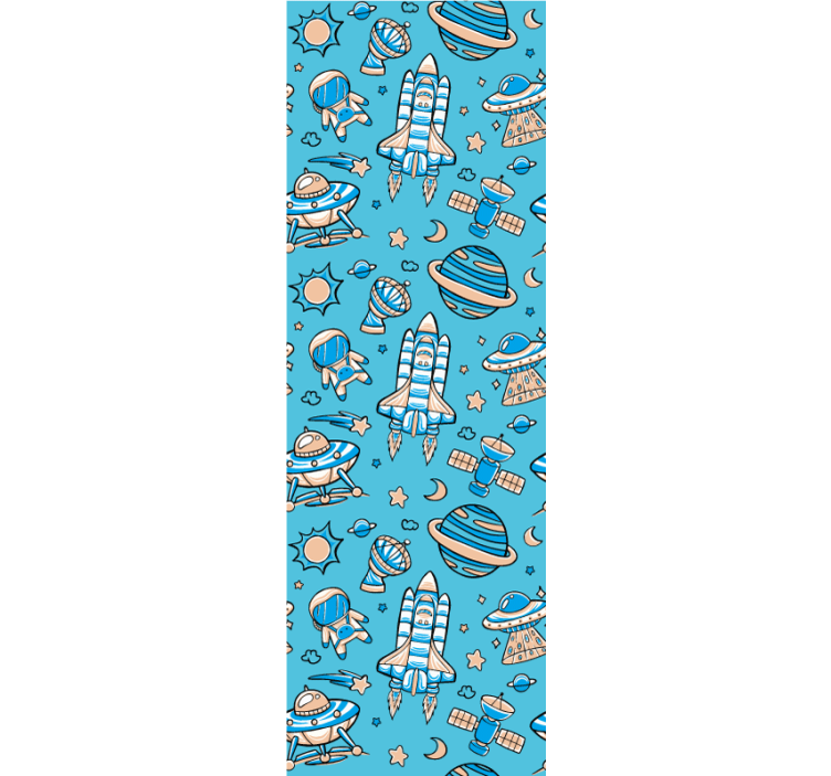 Children room roller blind spaceship launch in blue sky - TenStickers