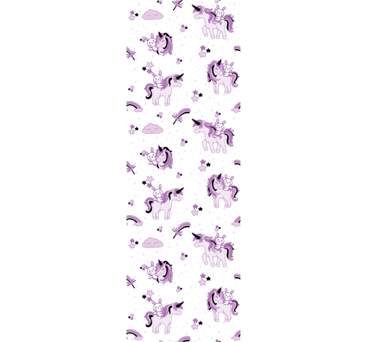 Children room roller blind with unicorns and rabbits - TenStickers