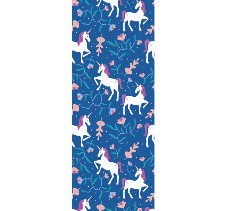 Children room roller blind unicorn pattern with feathers - TenStickers
