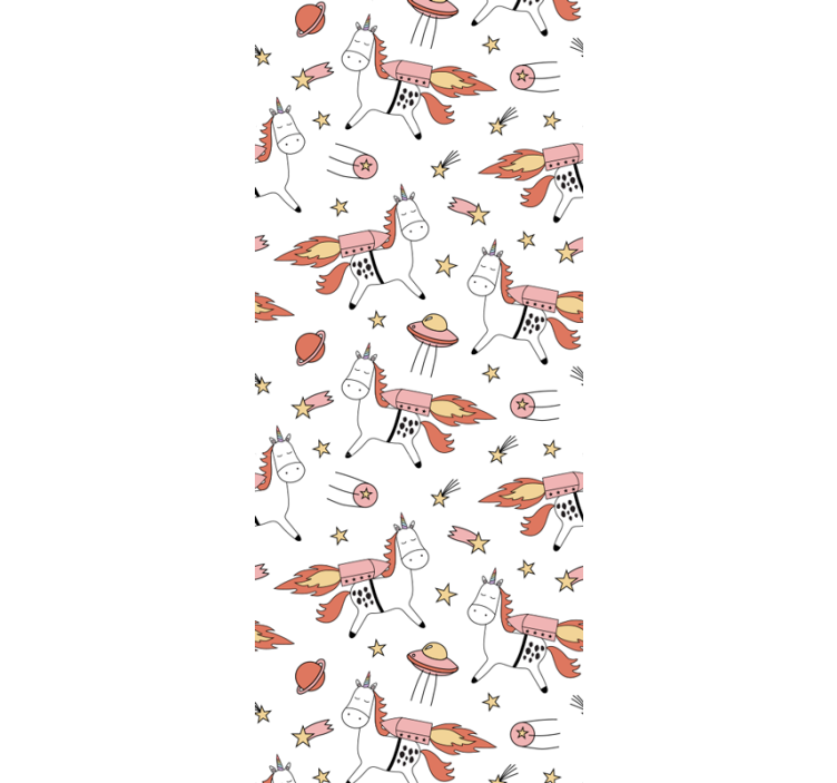 Children room roller blind unicorn pattern and space symbols - TenStickers